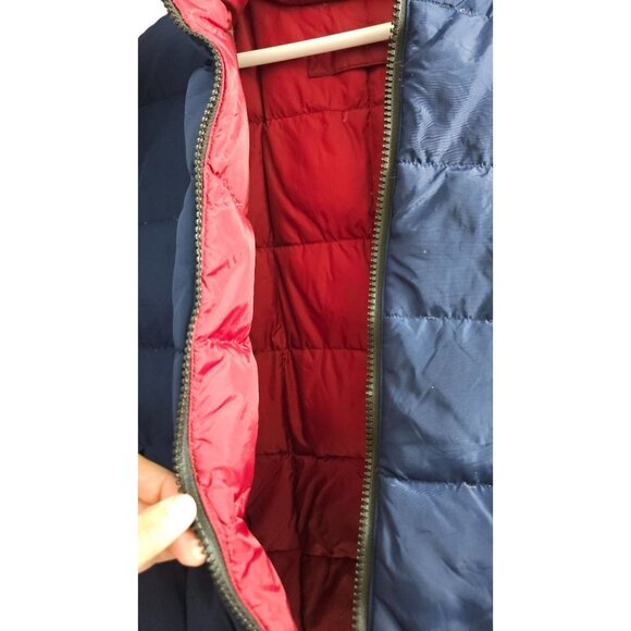 Gap Reversible Puffer Vest Blue/Red Size L Lightweight With Zipper Pockets & Dra - Picture 8 of 9